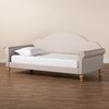 Baxton Studio Chaise Classic and Traditional Light Grey Fabric and Natural Brown Finished Wood Twin Size Daybed 220-12856-ZORO